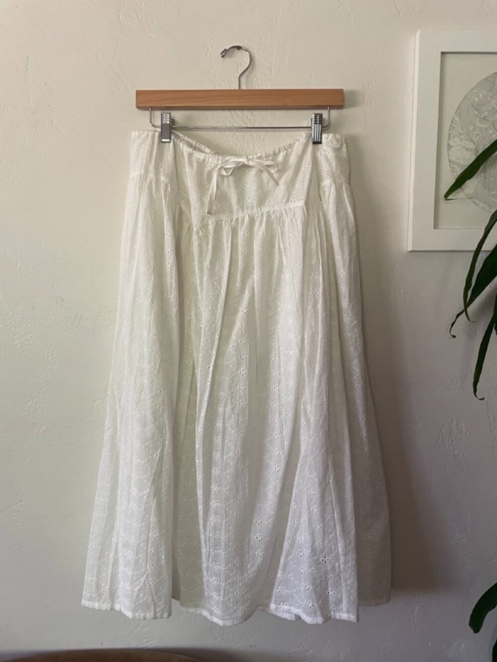 AFENDS Marlow Midi Skirt White 100% Recycled Cotton, Like New | Size M